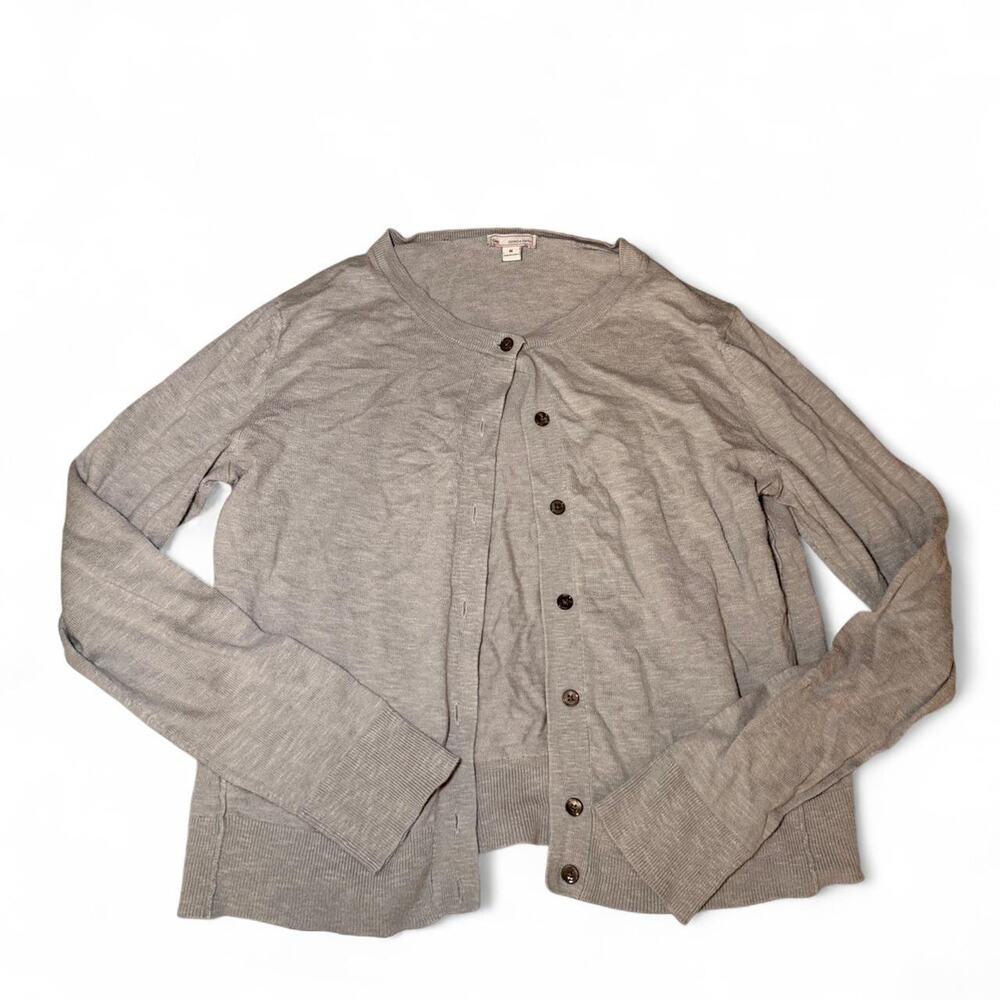 Gap Cardigan Sweater Gray Medium Classic Minimalist Work Office Casual